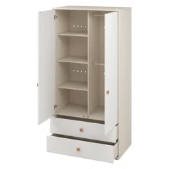 FLEXA Classic Kleiderschrank Mit 2 Türen U. 2 Schubladen Mattweiß/Lack Weiß/rosa -Kinder Haushaltswaren Geschäft 7lna3gdxqgt1ca5gh5v3eds6zwcw