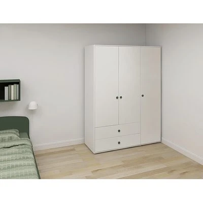 FLEXA Roomie Kleiderschrank Mit 3 Türen Und 2 Schubladen Weiß/dunkelgrün 6 FLEXA Roomie Kleiderschrank Mit 3 Türen Und 2 Schubladen Weiß/dunkelgrün – Bild 6