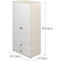 FLEXA Classic Kleiderschrank Mit 2 Türen U. 2 Schubladen Mattweiß/Lack Weiß/rosa -Kinder Haushaltswaren Geschäft 8m43dv3mhnvg9cy921vzaw4m1nqa