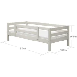FLEXA Classic Bett 90x200cm Mit 1/2 Absturzsicherung Mattweiß -Kinder Haushaltswaren Geschäft 8qjc33wssdt3te0q7ve3eqx99a83