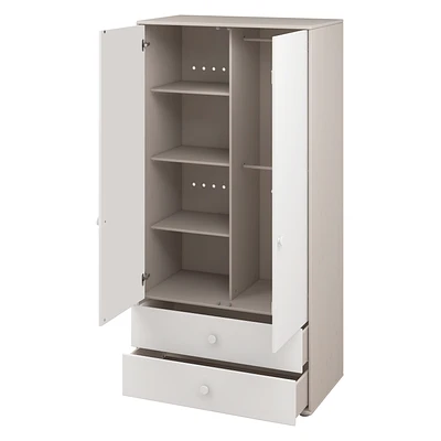 FLEXA Classic Kleiderschrank Mit 2 Türen U. 2 Schubladen Grau/Lack Weiß/weiß 7 FLEXA Classic Kleiderschrank Mit 2 Türen U. 2 Schubladen Grau/Lack Weiß/weiß – Bild 7