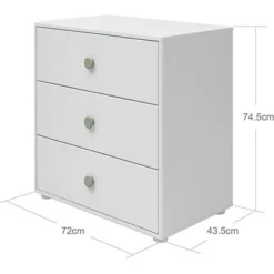 FLEXA Roomie Kommode Mit 3 Schubladen Weiß/grün -Kinder Haushaltswaren Geschäft 98n8yzm0xmbyt5ng7am60fi20gxe