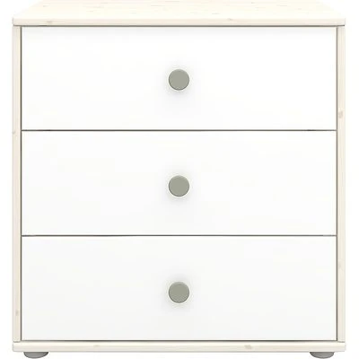 FLEXA Classic Kommode Mit 3 Schubladen Mattweiß/Lack Weiß/grün 2 FLEXA Classic Kommode Mit 3 Schubladen Mattweiß/Lack Weiß/grün – Bild 2