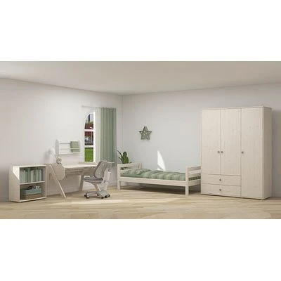 FLEXA Classic Kleiderschrank Mit 3 Türen U. 2 Schubladen Mattweiß/grün 5 FLEXA Classic Kleiderschrank Mit 3 Türen U. 2 Schubladen Mattweiß/grün – Bild 5