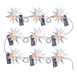 DecoTrend Sterntaler Baby-Sternenkette Ø8cm 9 Sterne Trafo In- Und Outdoor Weiß