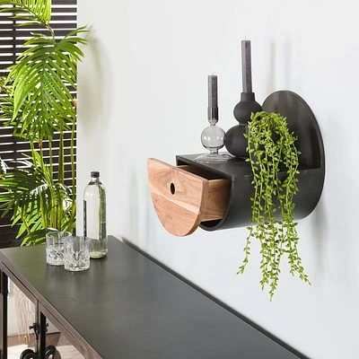 Rubjerg Design Wandregal Halbmond Ø30cm Mit Schublade Akazie Massiv Natur 2 Rubjerg Design Wandregal Halbmond Ø30cm Mit Schublade Akazie Massiv Natur – Bild 2