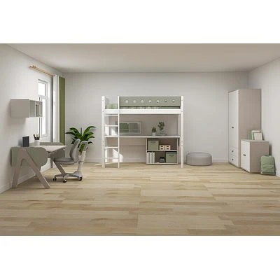 FLEXA White Hochbett Mit Schreibtisch 90x200 Cm Mit Senkrechter Leiter Weiß/grün 7 FLEXA White Hochbett Mit Schreibtisch 90x200 Cm Mit Senkrechter Leiter Weiß/grün – Bild 7