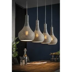 Rubjerg Design Hängeleuchte Punsch Kegel 4 Leuchten Metall Grau -Kinder Haushaltswaren Geschäft 9jhts38gllrrzhoooyz56ezk7nxl