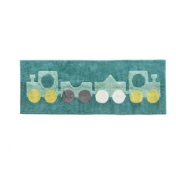 Minividuals Teppich 70x200cm Lokomotive Türkis FAV24