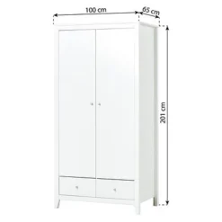 Hoppekids Kleiderschrank 2 Türen Und 2 Schubladen Weiß -Kinder Haushaltswaren Geschäft 9oxwu64xosnvzsllc29kxtykyj73