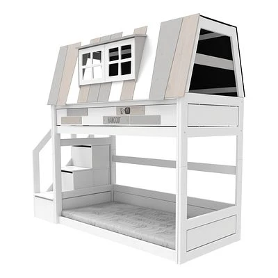 Lifetime Niedriges Hangout Abenteuerbett Mit Rollboden Und Treppe Weiß Lackiert 2 Lifetime Niedriges Hangout Abenteuerbett Mit Rollboden Und Treppe Weiß Lackiert – Bild 2