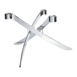 UYUNI Lightarch Kerzenständer Für 3 Stabkerzen Chrome