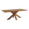 LifeConcept Esstisch 240x100cm Zerreiche Gerade Kante (3cm) Natur Geölt Mit Holz Spider-Gestell