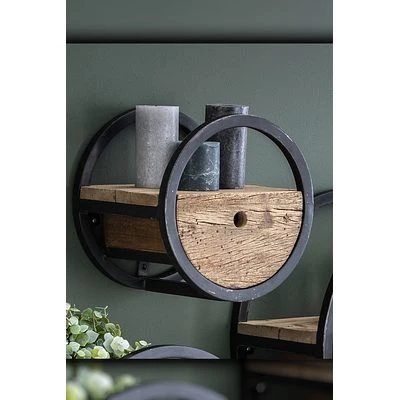 Rubjerg Design Wandregal Ø30cm Rund Mit Schublade Hartholz/Metall 7 Rubjerg Design Wandregal Ø30cm Rund Mit Schublade Hartholz/Metall – Bild 7