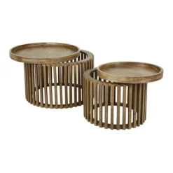 Rubjerg Design Couchtisch Set Tweak Ø65cm/Ø50cm Mangoholz Massiv Sandfarben -Kinder Haushaltswaren Geschäft a33mt629i4fy8joxs28254dihk1j