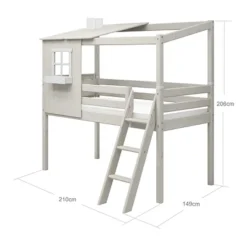 FLEXA Classic Halbhohes Bett Mit Halbem Baumhaus Aufsatz Mattweiß/weiß 11 FLEXA Classic Halbhohes Bett Mit Halbem Baumhaus Aufsatz Mattweiß/weiß -Kinder Haushaltswaren Geschäft a64g9m9gr0snsfj40h2zi7mawsni
