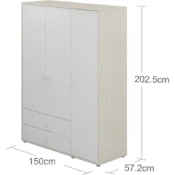 FLEXA Classic Kleiderschrank Mit 3 Türen U. 2 Schubladen Mattweiß/Lack Weiß -Kinder Haushaltswaren Geschäft a78j3yjcgi0u3jo6c5551cvcqcy9