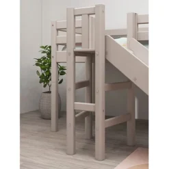 FLEXA Classic Halbhohes Bett Mit Plattform Und Rutsche Grau Lasiert -Kinder Haushaltswaren Geschäft a7srrssfyrzrmd55ltvecbqqhiih