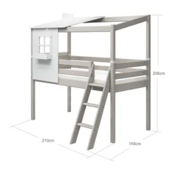 FLEXA Classic Halbhohes Bett Mit Halbem Baumhaus Aufsatz Grau Lasiert/weiß 11 FLEXA Classic Halbhohes Bett Mit Halbem Baumhaus Aufsatz Grau Lasiert/weiß -Kinder Haushaltswaren Geschäft a8hm6z7iqxgt7wrnaui0lwtzpxhs