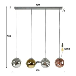 Rubjerg Design Hängeleuchte Stellar 4 Leuchten Glas/Metall Altsilber -Kinder Haushaltswaren Geschäft adx6dklxw59712aho10qyacixjmc
