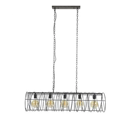 Rubjerg Design Hängeleuchte Spirale 5 Leuchten Metall Schwarz 2 Rubjerg Design Hängeleuchte Spirale 5 Leuchten Metall Schwarz – Bild 2