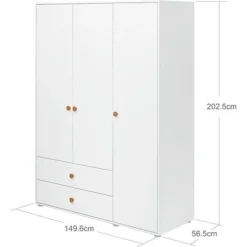 FLEXA Roomie Kleiderschrank Mit 3 Türen Und 2 Schubladen Weiß/gelb 10 FLEXA Roomie Kleiderschrank Mit 3 Türen Und 2 Schubladen Weiß/gelb -Kinder Haushaltswaren Geschäft ajj69iz781taearzvjsu5rd9n6t4