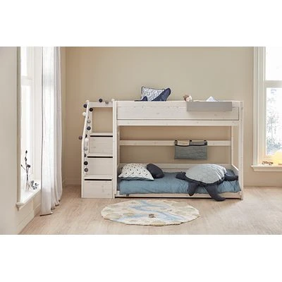 Lifetime Niedriges Etagenbett Mit Treppe Und Deluxe Lattenrost Whitewash 2 Lifetime Niedriges Etagenbett Mit Treppe Und Deluxe Lattenrost Whitewash – Bild 2