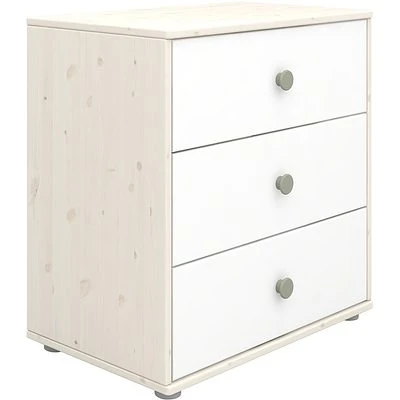 FLEXA Classic Kommode Mit 3 Schubladen Mattweiß/Lack Weiß/grün 1 FLEXA Classic Kommode Mit 3 Schubladen Mattweiß/Lack Weiß/grün