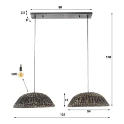 Rubjerg Design Hängeleuchte Kuppel 2 Leuchten Wasserhyazinthe/Nickel Schwarz 7 Rubjerg Design Hängeleuchte Kuppel 2 Leuchten Wasserhyazinthe/Nickel Schwarz -Kinder Haushaltswaren Geschäft b4g58ouh9c48ryfdekhz7eukkif1