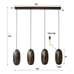 Rubjerg Design Hängeleuchte Cosmic 4 Leuchten Antik Bronze/Glas -Kinder Haushaltswaren Geschäft b4p12y42a3x8y8kvjcu4bb08903o