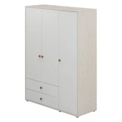 FLEXA Classic Kleiderschrank Mit 3 Türen U. 2 Schubladen Mattweiß/Lack Weiß/rosa -Kinder Haushaltswaren Geschäft bjbyxsmc1zf6dpp23jjc675nju3x