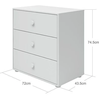 FLEXA Roomie Kommode Mit 3 Schubladen Weiß 4 FLEXA Roomie Kommode Mit 3 Schubladen Weiß – Bild 4