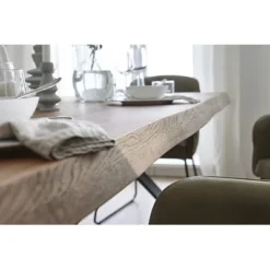 LifeConcept Esstisch 180x100cm Zerreiche Baumkante (6cm) Natur Geölt Mit Holz Spider-Gestell -Kinder Haushaltswaren Geschäft bxsl0qa1wiphlkaw49775bylzfy5
