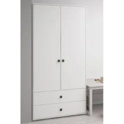 FLEXA Roomie Kleiderschrank Mit 2 Türen Und 2 Schubladen Weiß/dunkelgrün -Kinder Haushaltswaren Geschäft bzq080msv99nvwcs3cnthf2d8cun
