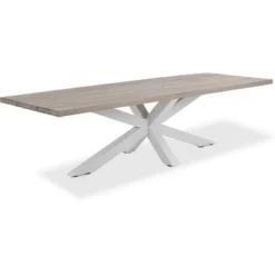 LIFE Timor Esstisch 280x100 Cm Weiß/grey Teak