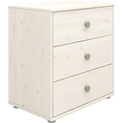 FLEXA Classic Kommode Mit 3 Schubladen Mattweiß/grün