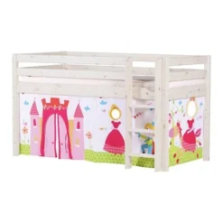 FLEXA Classic Set Halbhohes Bett Mattweiß Inkl. Vorhang Princess