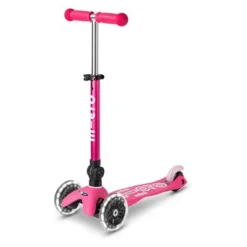 Micro Scooter Mini Micro Deluxe Foldable LED Pink