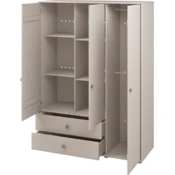 FLEXA Classic Kleiderschrank Mit 3 Türen U. 2 Schubladen Grau/grün -Kinder Haushaltswaren Geschäft cr2fyufmv74c2b0bla526st65uad