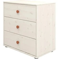 FLEXA Classic Kommode Mit 3 Schubladen Mattweiß/rosa -Kinder Haushaltswaren Geschäft di9i4t2sdg225ob0tyeaza3j554o