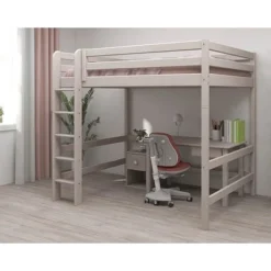 FLEXA Classic Hochbett 140x200cm Mit Senkrechter Leiter Grau Lasiert -Kinder Haushaltswaren Geschäft dl3ic9i8wzkt89adaf3vbvsod7uh