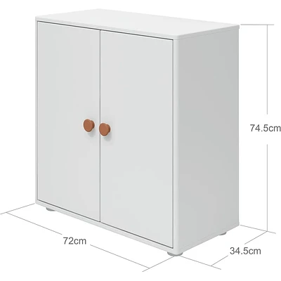 FLEXA Roomie Mini Bücherregal Mit 2 Türen Weiß/rosa 4 FLEXA Roomie Mini Bücherregal Mit 2 Türen Weiß/rosa – Bild 4