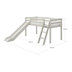 FLEXA Classic Halbhohes Bett Mit Schrägleiter Und Rutsche Mattweiß -Kinder Haushaltswaren Geschäft dn0rl8w1b9e6ughqnz0by5u977yz