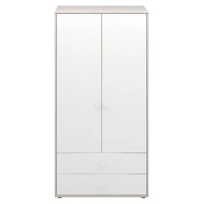 FLEXA Classic Kleiderschrank Mit 2 Türen U. 2 Schubladen Grau/Lack Weiß/weiß 2 FLEXA Classic Kleiderschrank Mit 2 Türen U. 2 Schubladen Grau/Lack Weiß/weiß – Bild 2