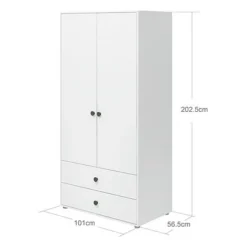 FLEXA Roomie Kleiderschrank Mit 2 Türen Und 2 Schubladen Weiß/dunkelgrün -Kinder Haushaltswaren Geschäft dpbvozqgi8awo93p44t1lt2z4t2y