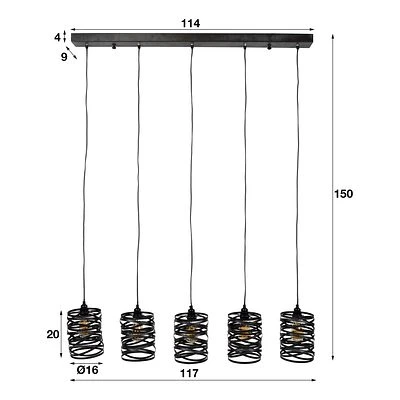 Rubjerg Design Hängeleuchte Spindel 5 Leuchten Metall Schiefergrau 6 Rubjerg Design Hängeleuchte Spindel 5 Leuchten Metall Schiefergrau – Bild 6