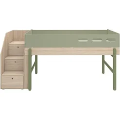 FLEXA Popsicle Halbhohes Bett Mit Treppe Kiwi 9 FLEXA Popsicle Halbhohes Bett Mit Treppe Kiwi -Kinder Haushaltswaren Geschäft efh661r568o7vkjvgoiea74xcank