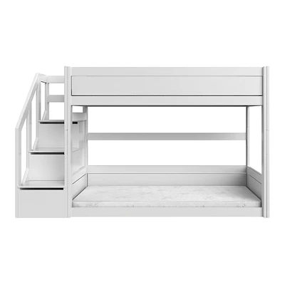 Lifetime Niedriges Etagenbett Mit Treppe Und Deluxe Lattenrost Weiß Lackiert 3 Lifetime Niedriges Etagenbett Mit Treppe Und Deluxe Lattenrost Weiß Lackiert – Bild 3