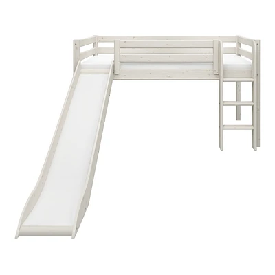 FLEXA Classic Halbhohes Bett Mit Senk. Leiter Und Rutsche Mattweiß 2 FLEXA Classic Halbhohes Bett Mit Senk. Leiter Und Rutsche Mattweiß – Bild 2