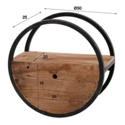 Rubjerg Design Wandregal Ø50cm Rund Mit Schublade Hartholz/Metall -Kinder Haushaltswaren Geschäft ev1we4kbi8defis6303jazqzp9ln